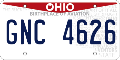 OH license plate GNC4626