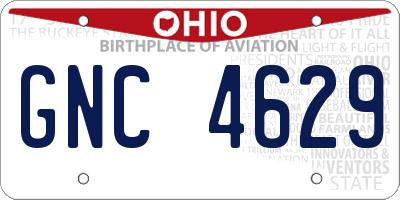 OH license plate GNC4629
