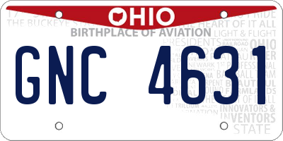 OH license plate GNC4631