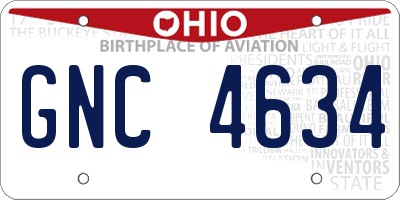OH license plate GNC4634
