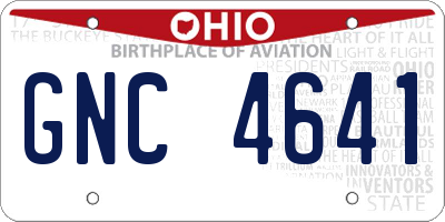 OH license plate GNC4641