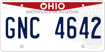 OH license plate GNC4642