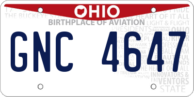 OH license plate GNC4647