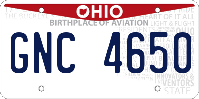 OH license plate GNC4650
