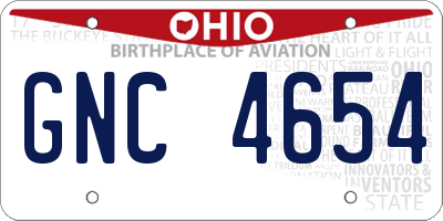 OH license plate GNC4654