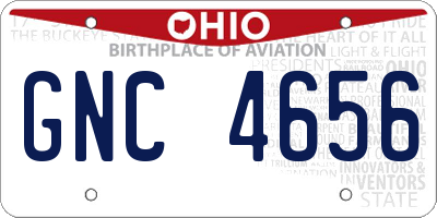 OH license plate GNC4656