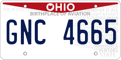 OH license plate GNC4665