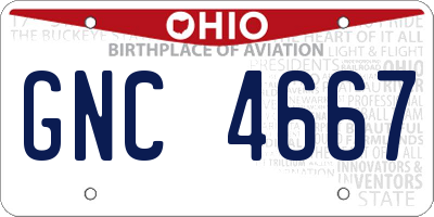 OH license plate GNC4667