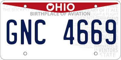 OH license plate GNC4669