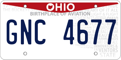 OH license plate GNC4677
