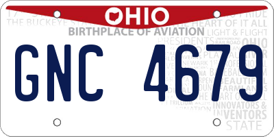 OH license plate GNC4679