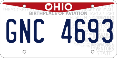 OH license plate GNC4693