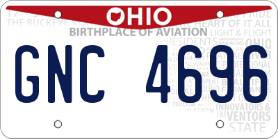 OH license plate GNC4696
