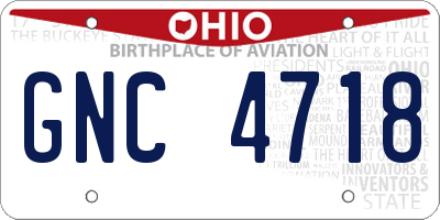 OH license plate GNC4718