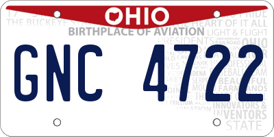 OH license plate GNC4722