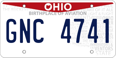 OH license plate GNC4741