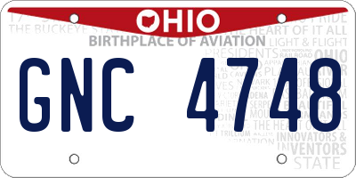 OH license plate GNC4748