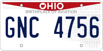 OH license plate GNC4756