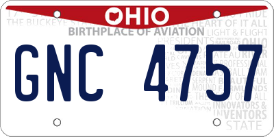 OH license plate GNC4757