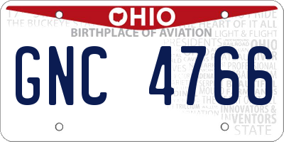 OH license plate GNC4766