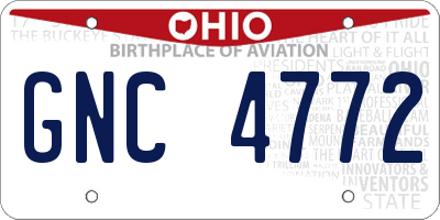 OH license plate GNC4772