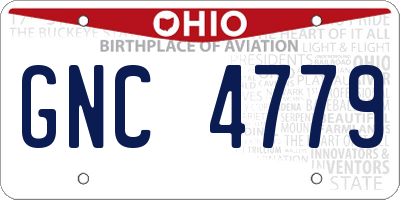 OH license plate GNC4779