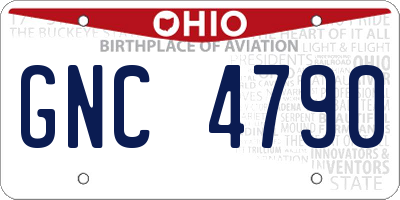 OH license plate GNC4790