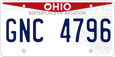 OH license plate GNC4796