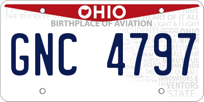 OH license plate GNC4797