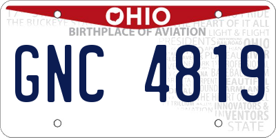 OH license plate GNC4819