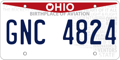 OH license plate GNC4824