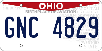 OH license plate GNC4829