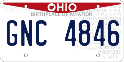 OH license plate GNC4846
