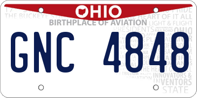 OH license plate GNC4848