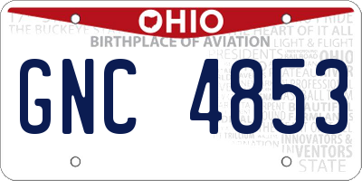 OH license plate GNC4853