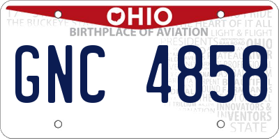 OH license plate GNC4858