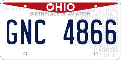 OH license plate GNC4866