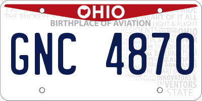 OH license plate GNC4870