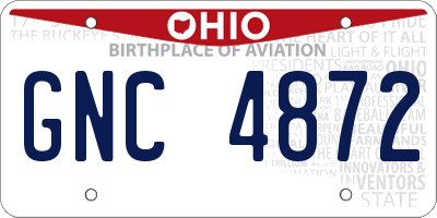 OH license plate GNC4872