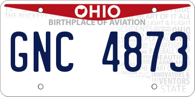 OH license plate GNC4873