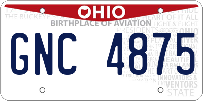 OH license plate GNC4875