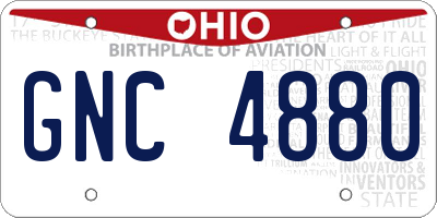 OH license plate GNC4880
