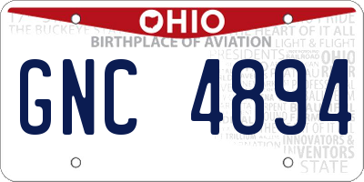 OH license plate GNC4894