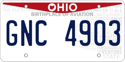 OH license plate GNC4903