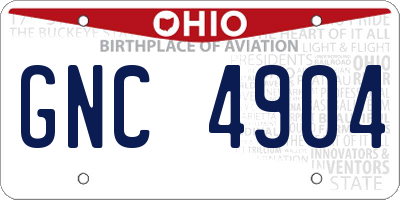 OH license plate GNC4904