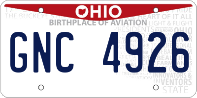 OH license plate GNC4926
