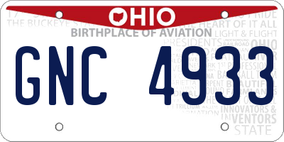 OH license plate GNC4933