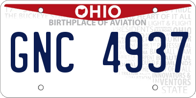 OH license plate GNC4937