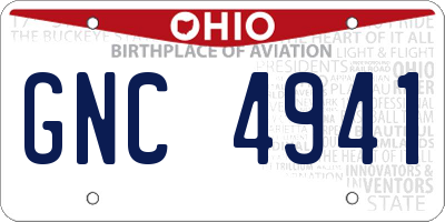 OH license plate GNC4941