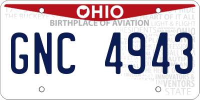 OH license plate GNC4943